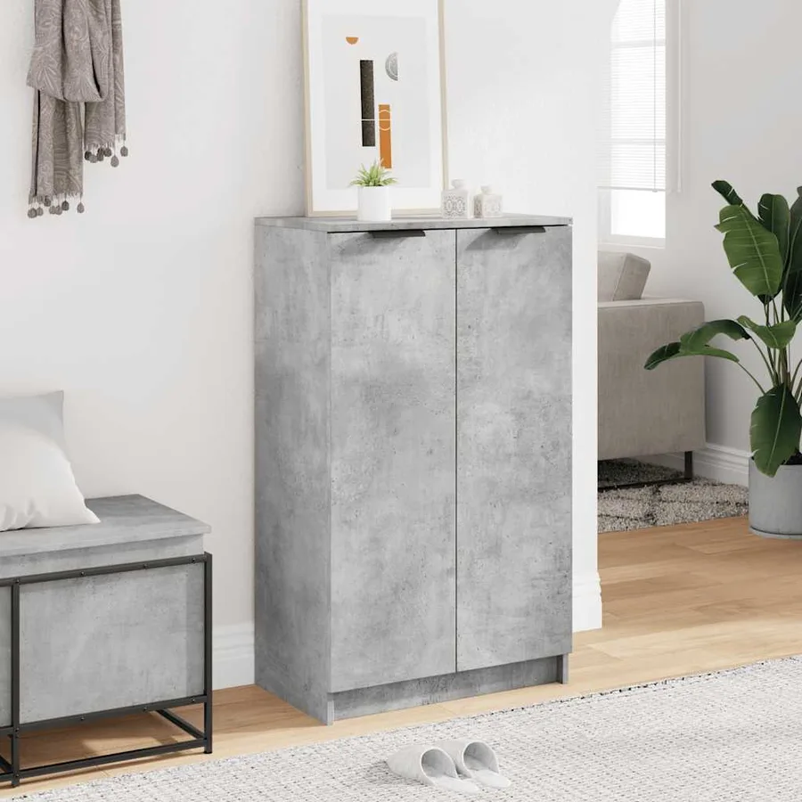 Armoire à chaussures Gris béton 59x35x100,5 cm Bois d'ingénierie - 3