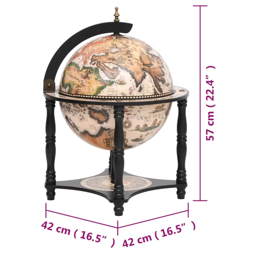 Support à vin bar forme globe Noir Bois d'eucalyptus massif - 8