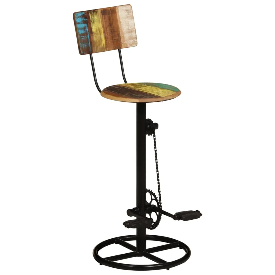 Tabourets de bar lot de 2 bois de récupération massif - 11