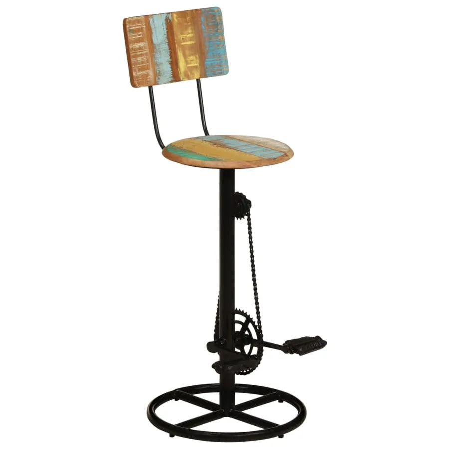 Tabourets de bar lot de 2 bois de récupération massif - 13