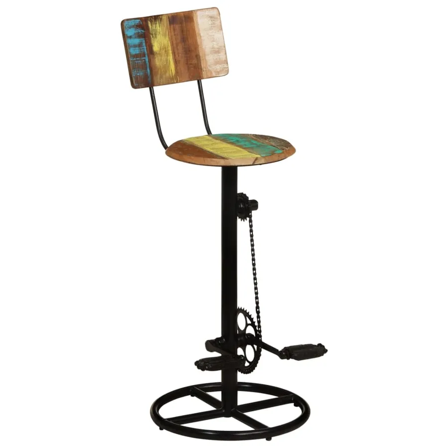 Tabourets de bar lot de 2 bois de récupération massif - 14