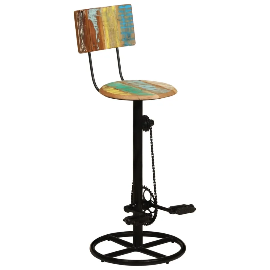Tabourets de bar lot de 2 bois de récupération massif - 2