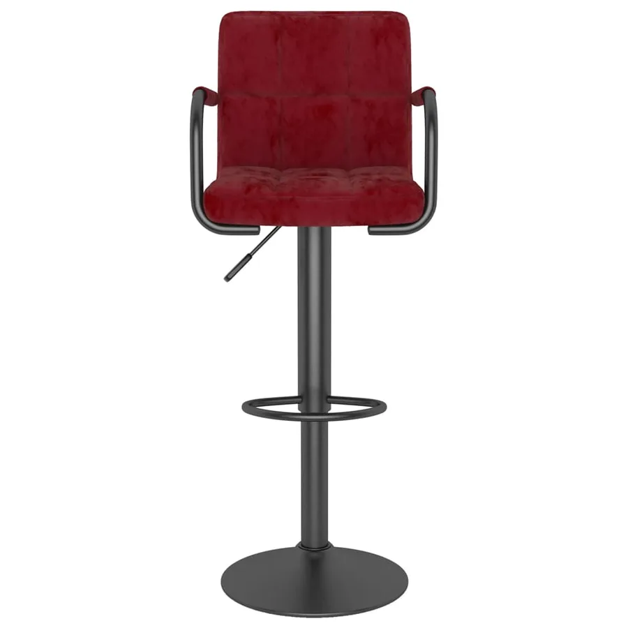 Tabourets de bar lot de 2 rouge bordeaux velours - 4