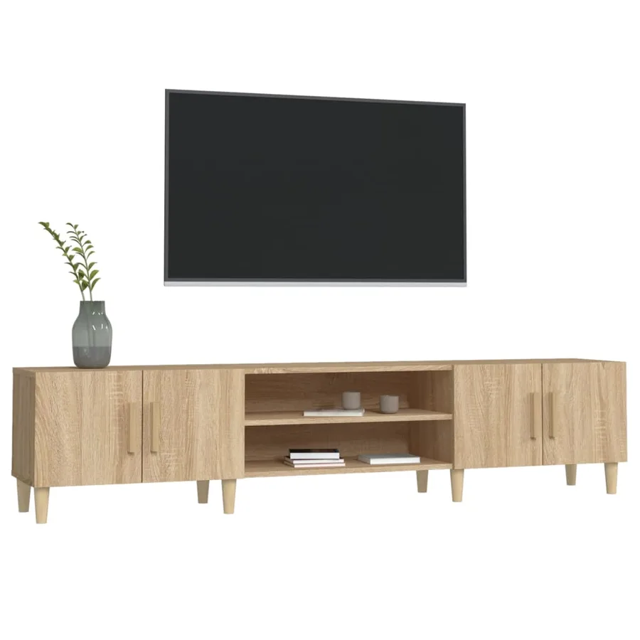 Meuble TV Chêne Sonoma 180x31,5x40 cm Bois d'ingénierie - 4