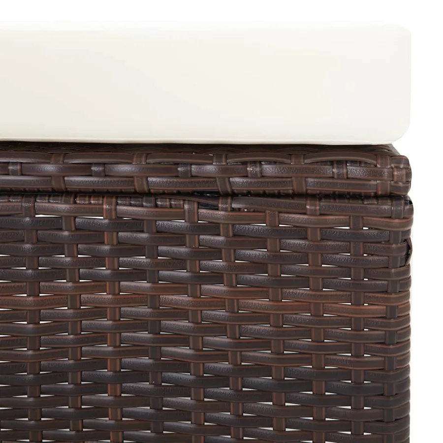 Chaise inclinable de jardin avec coussins Résine tressée Marron - 7