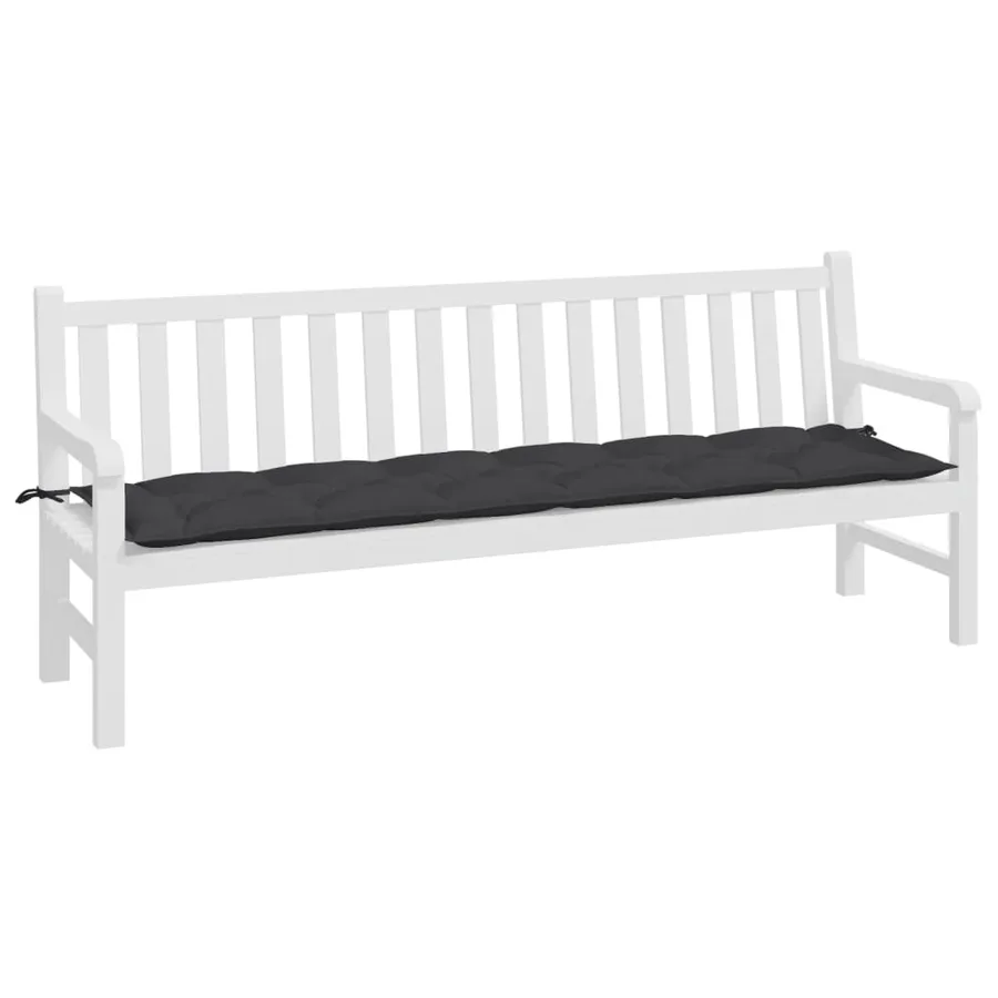 Coussin de banc de jardin noir 200x50x7 cm tissu oxford - 3
