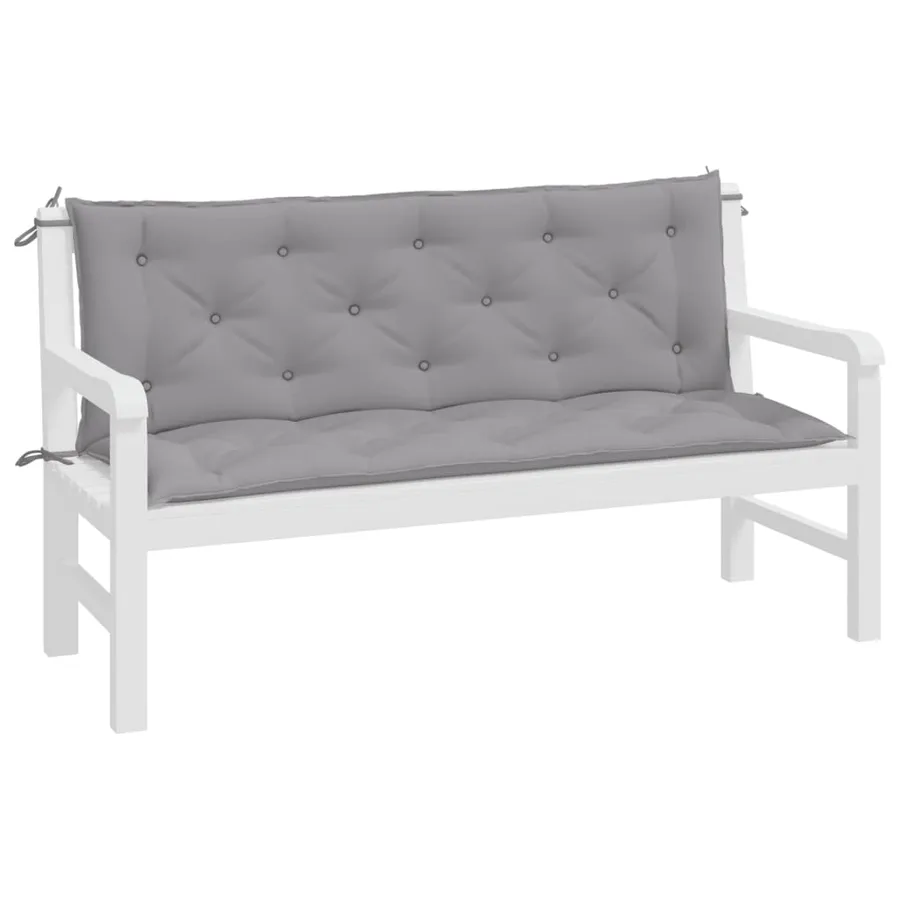 Coussins de banc jardin lot de 2 gris 150x50x7 cm tissu Oxford - 4