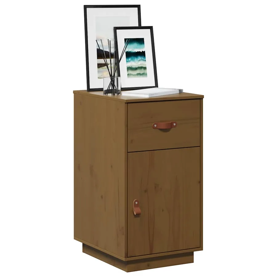 Armoire de bureau Marron miel 40x50x75 cm Bois massif de pin - 4