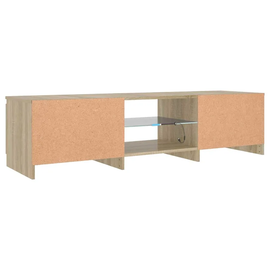 Meuble TV avec lumières LED Chêne fumé 140x40x36 cm - 10