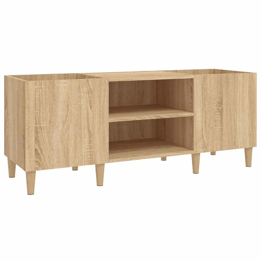 Meuble à disques Chêne Sonoma 121x38x48 cm Bois d'ingénierie - 2