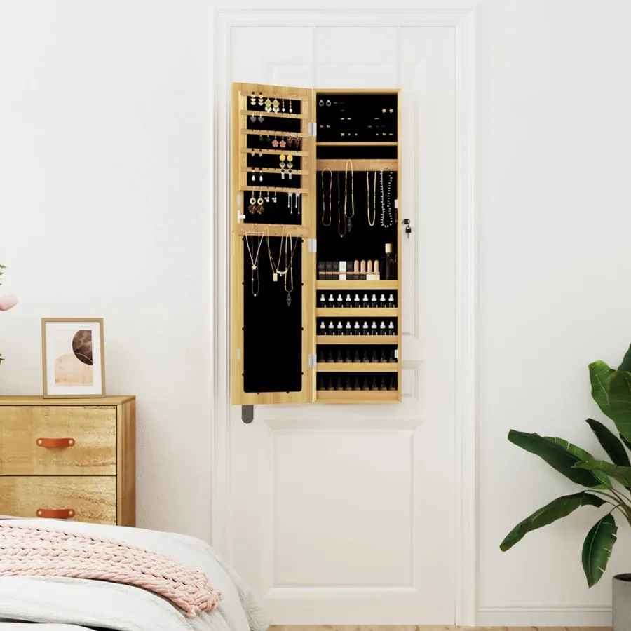 Armoire à bijoux avec miroir murale 30x8,5x106 cm - 3