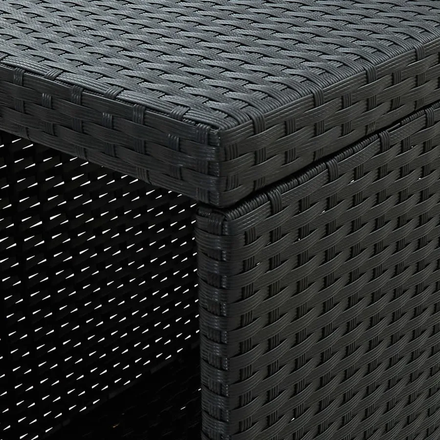 Table de bar avec rangement Noir 120x60x110 cm Résine tressée - 6