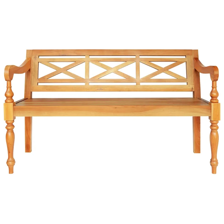 Banc Batavia 123 cm Bois d'acajou massif Marron clair - 2