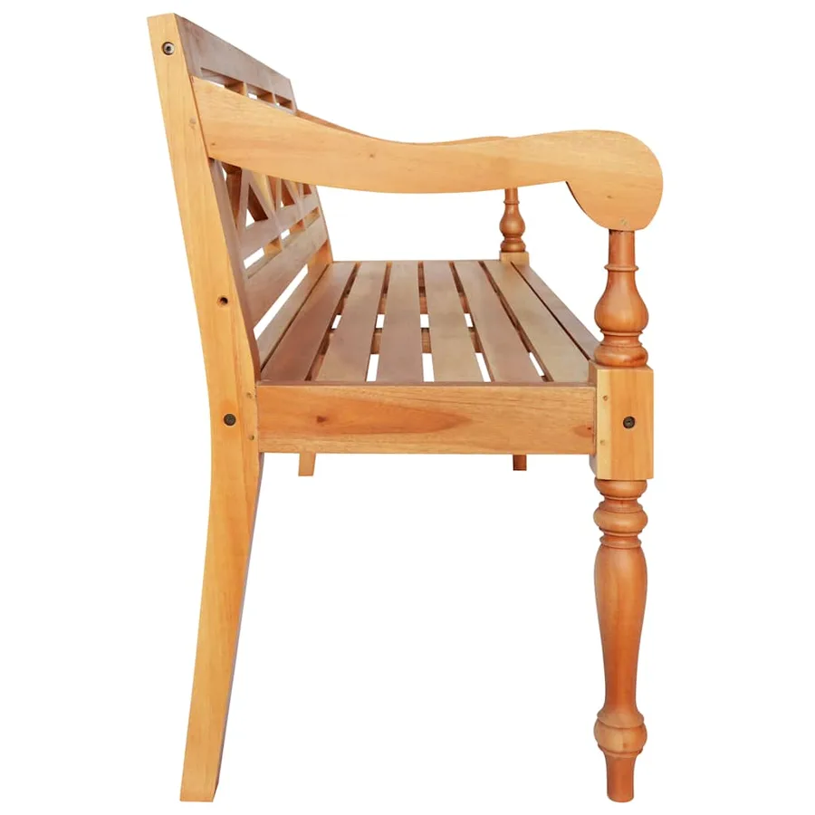 Banc Batavia 123 cm Bois d'acajou massif Marron clair - 3