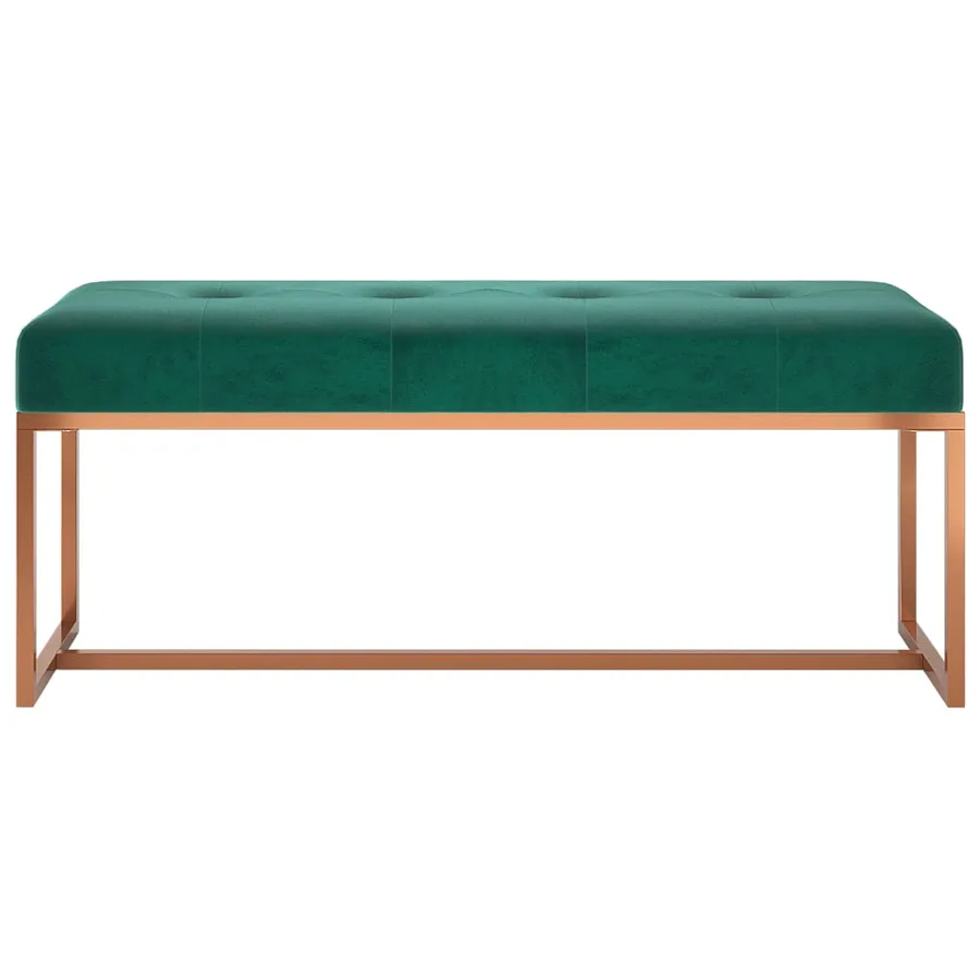 Banc Vert foncé 110x36x45 cm Velours - 3