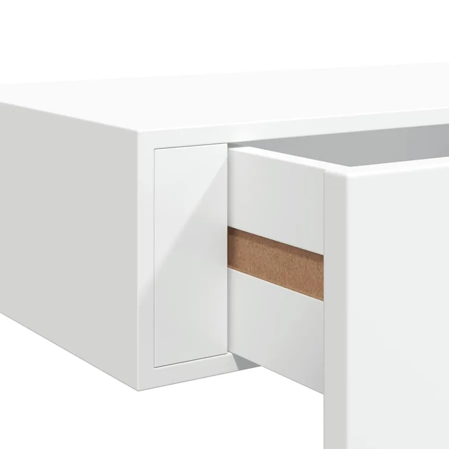 Étagère à tiroir murale Blanc 60x23,5x10 cm MDF - 10