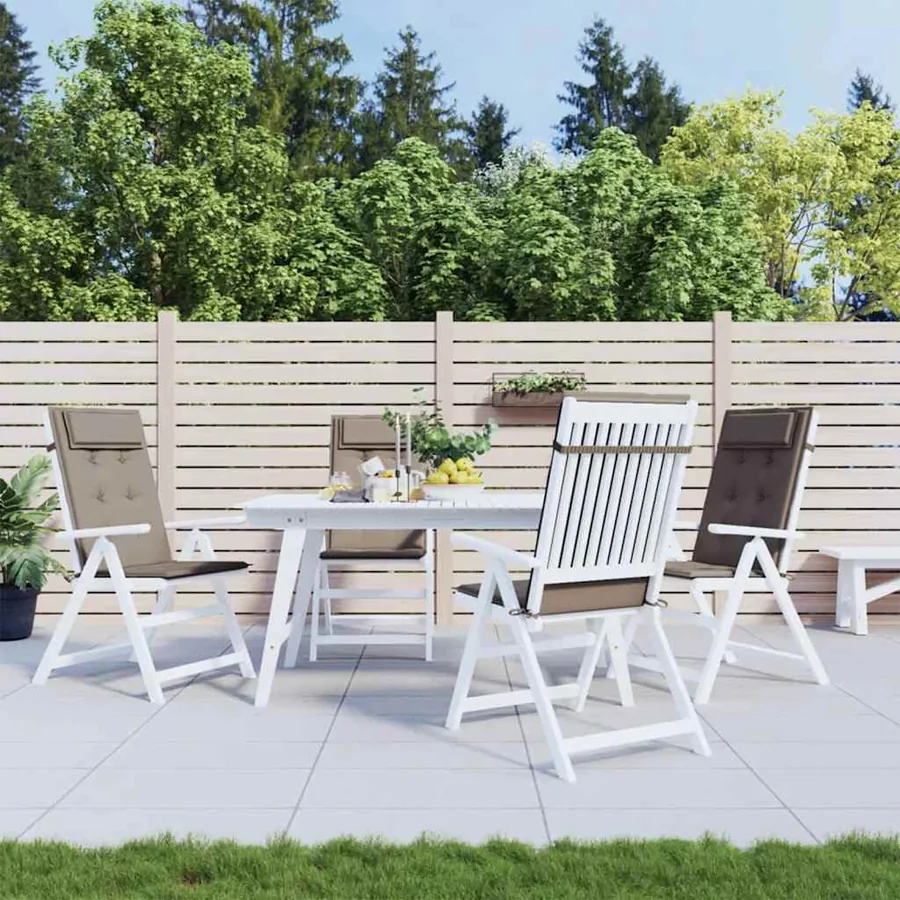 Coussins de chaise à dossier haut lot de 4 taupe tissu oxford
