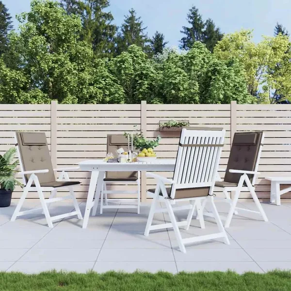 Coussins de chaise à dossier haut lot de 4 taupe tissu oxford