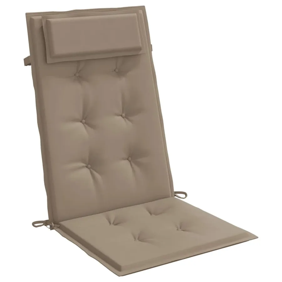 Coussins de chaise à dossier haut lot de 4 taupe tissu oxford - 5