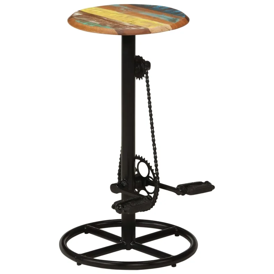 Tabourets de bar lot de 2 bois massif de récupération - 12