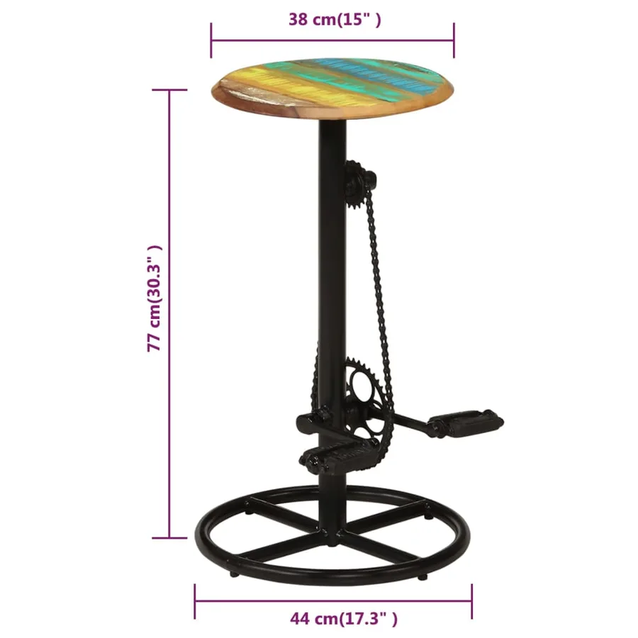 Tabourets de bar lot de 2 bois massif de récupération - 9