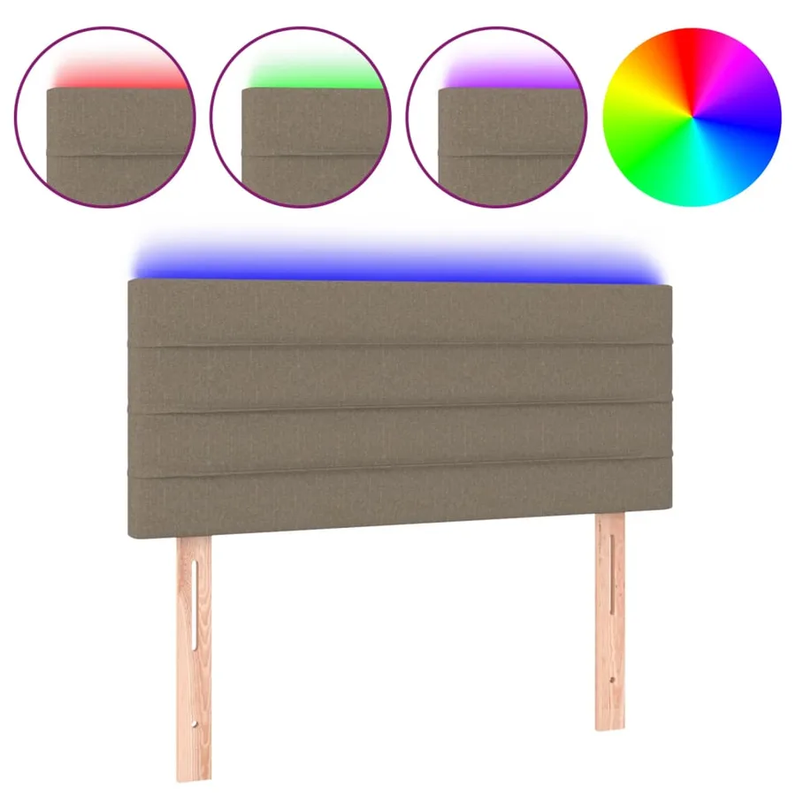 Tête de lit à LED Taupe 90x5x78/88 cm Tissu - 2