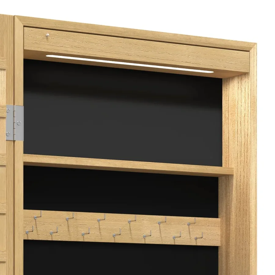 Armoire à bijoux avec miroir et éclairage LED mural - 11