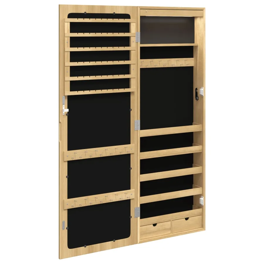 Armoire à bijoux avec miroir et éclairage LED mural - 7