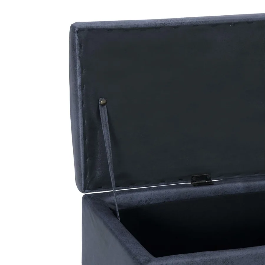 Banc avec compartiment de rangement 116 cm Gris Similicuir daim - 6