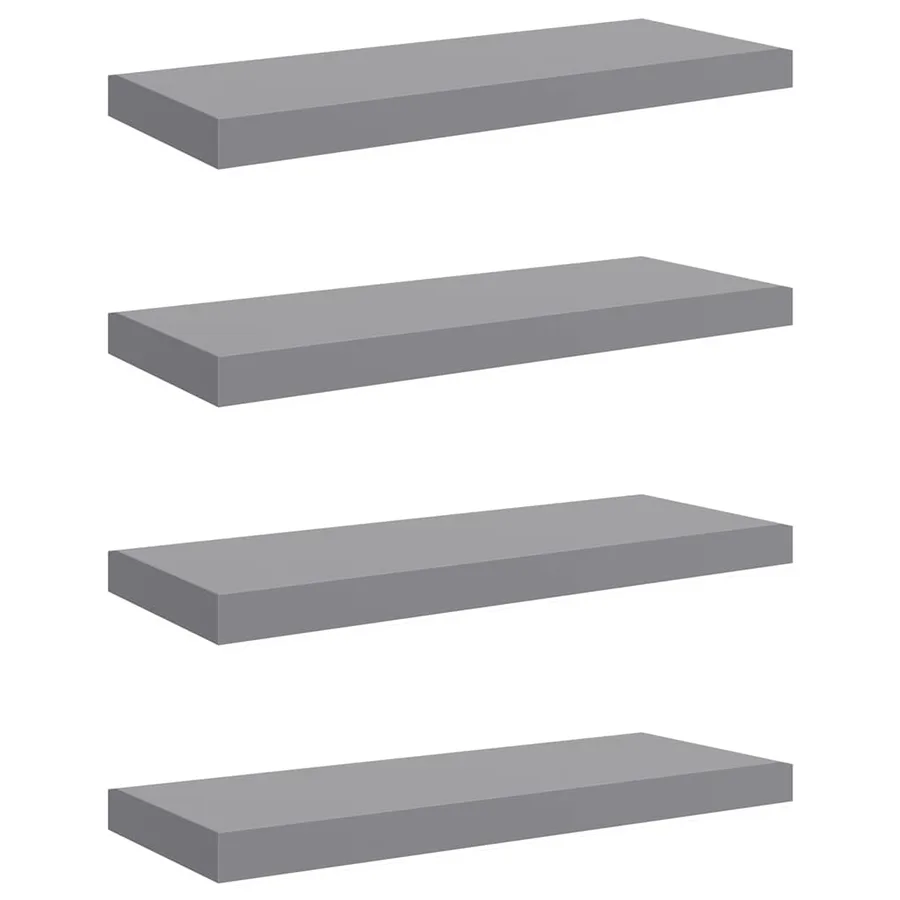 Étagères murales flottantes 4 pcs Gris 60x23,5x3,8 cm MDF - 2