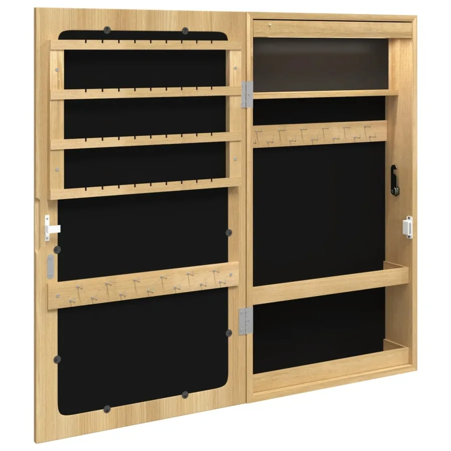 Armoire à bijoux avec miroir et éclairage LED mural - 7