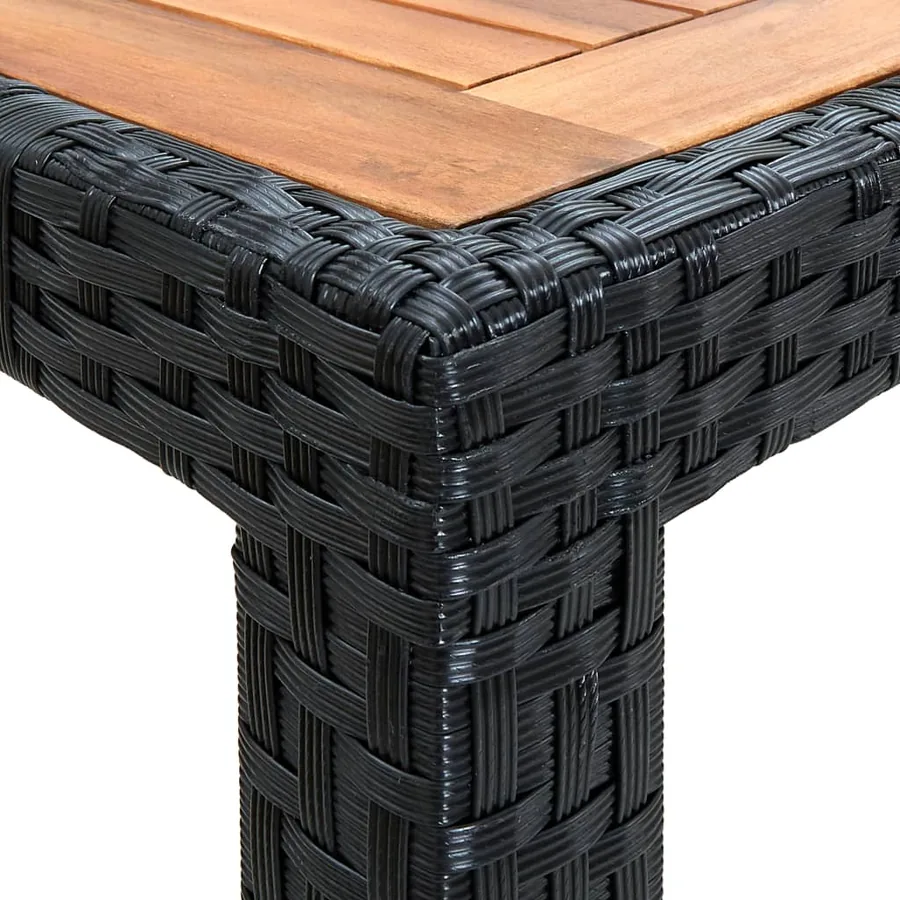 Ensemble à manger d'extérieur 7pcs Résine tressée acacia Noir - 10