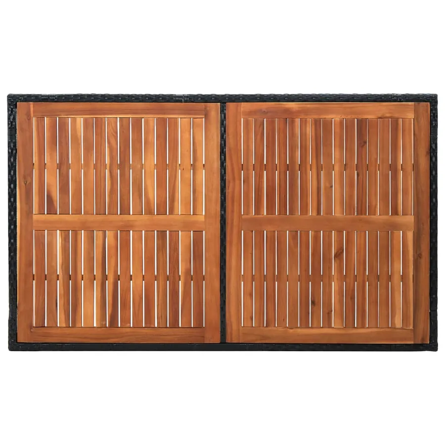 Ensemble à manger d'extérieur 7pcs Résine tressée acacia Noir - 9