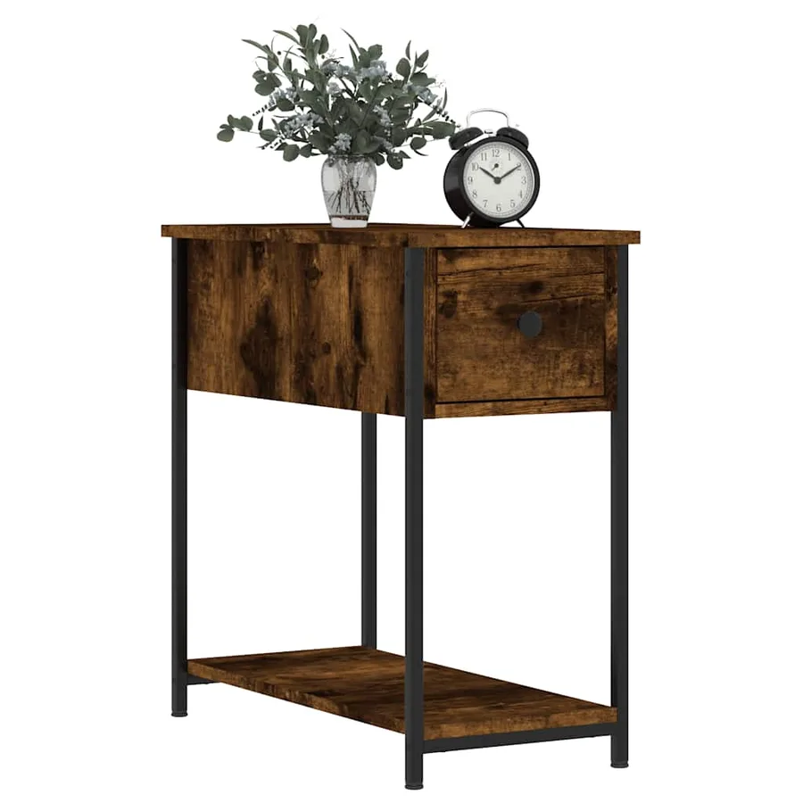 Tables de chevet 2 pcs chêne fumé 30x60x60 cm bois d'ingénierie - 3