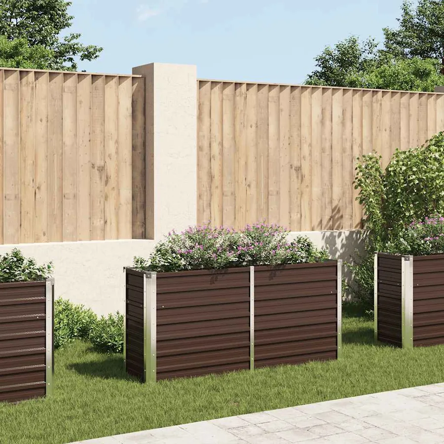 Lit surélevé de jardin Marron 160x40x77 cm Acier galvanisé