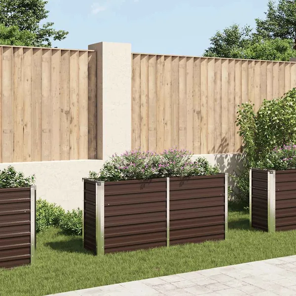 Lit surélevé de jardin Marron 160x40x77 cm Acier galvanisé