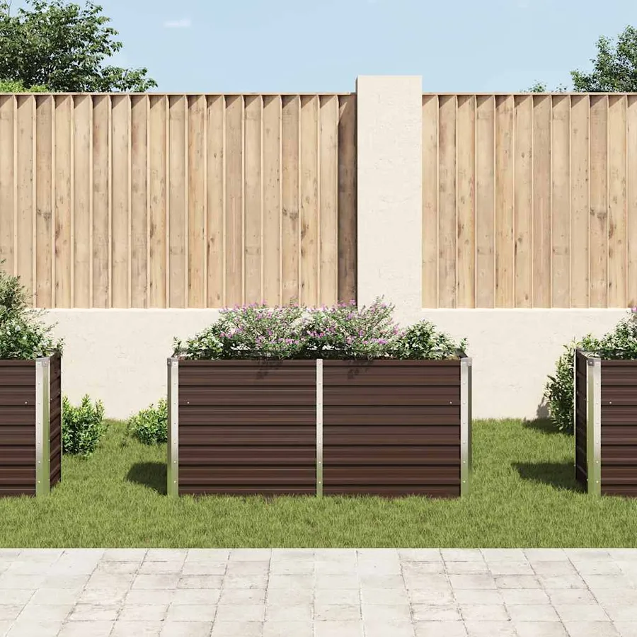 Lit surélevé de jardin Marron 160x40x77 cm Acier galvanisé - 3