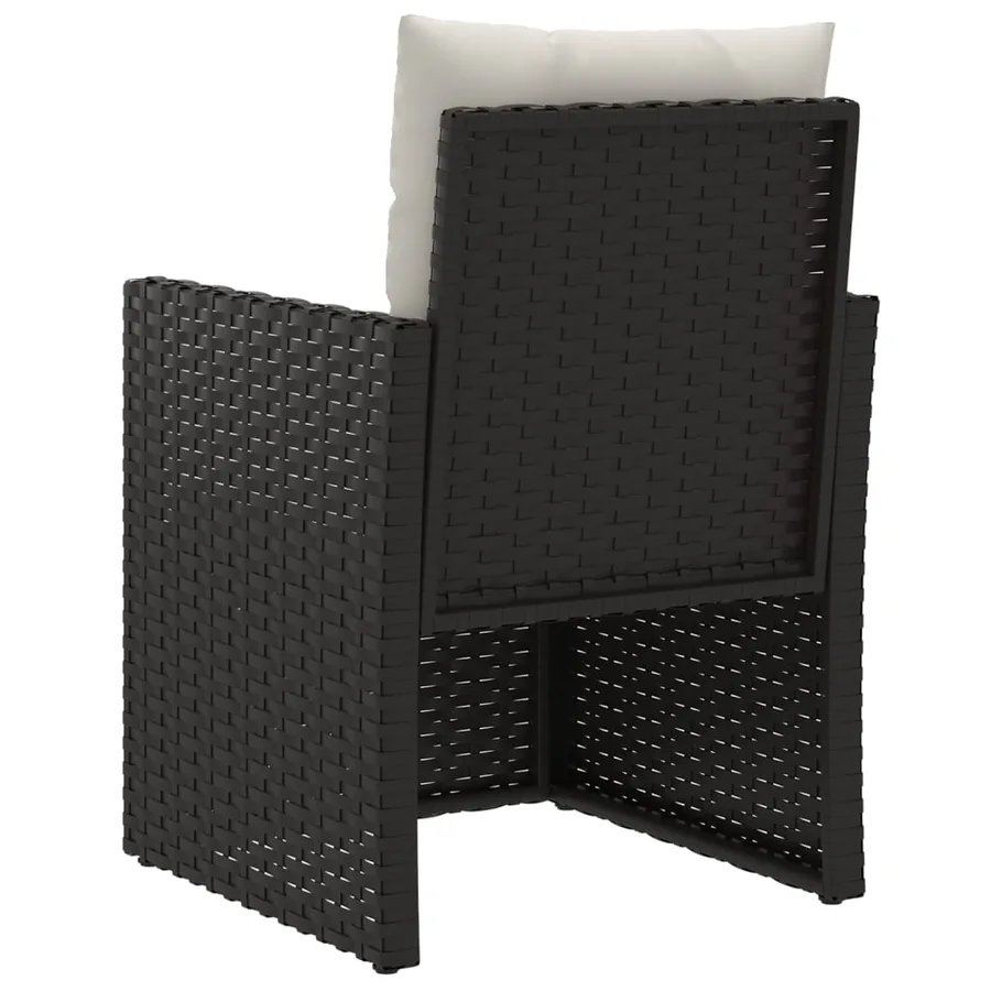 Fauteuil de jardin avec coussins Noir Résine tressée - 6