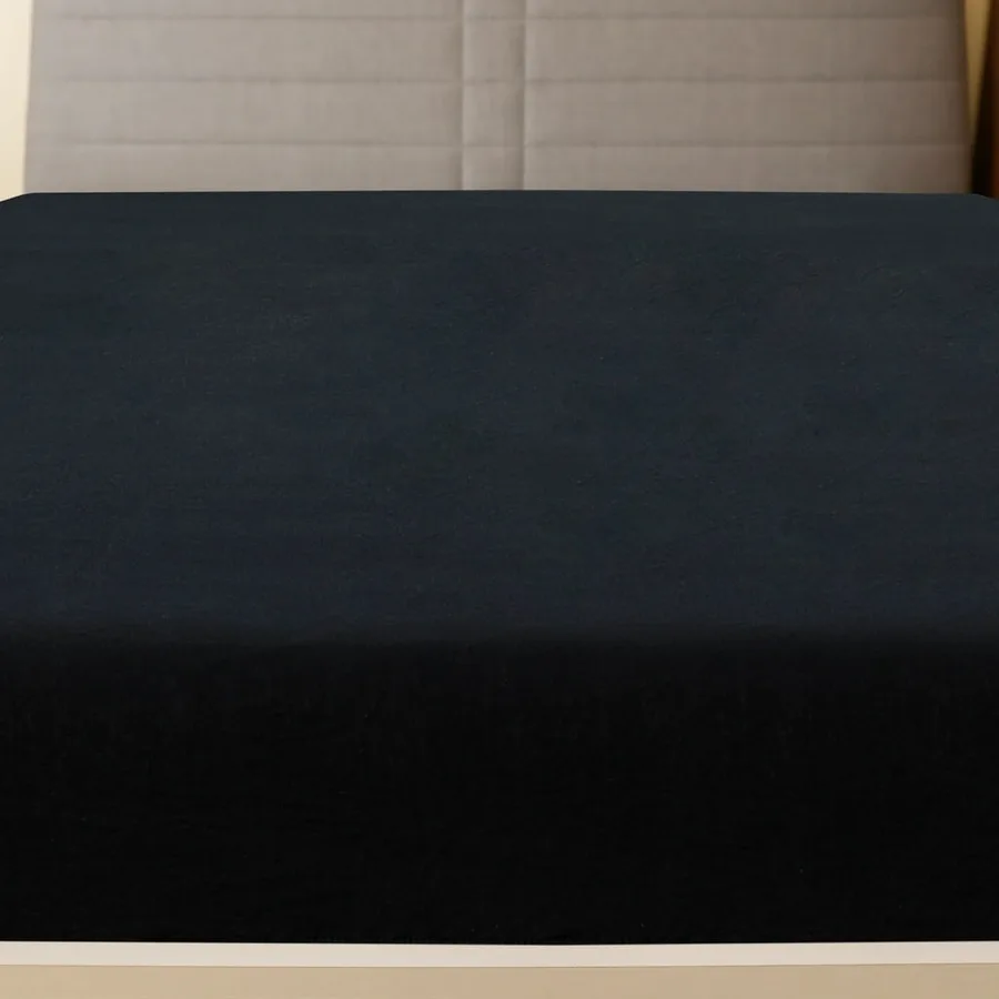 Drap-housse Jersey Noir 100x200 cm Coton - 3