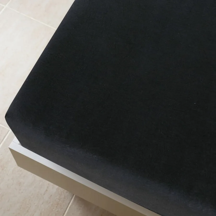 Drap-housse Jersey Noir 100x200 cm Coton - 4