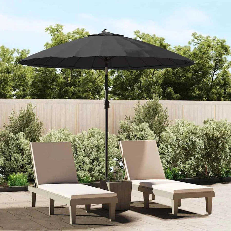 Parasol d'extérieur avec mât en aluminium 270 cm noir