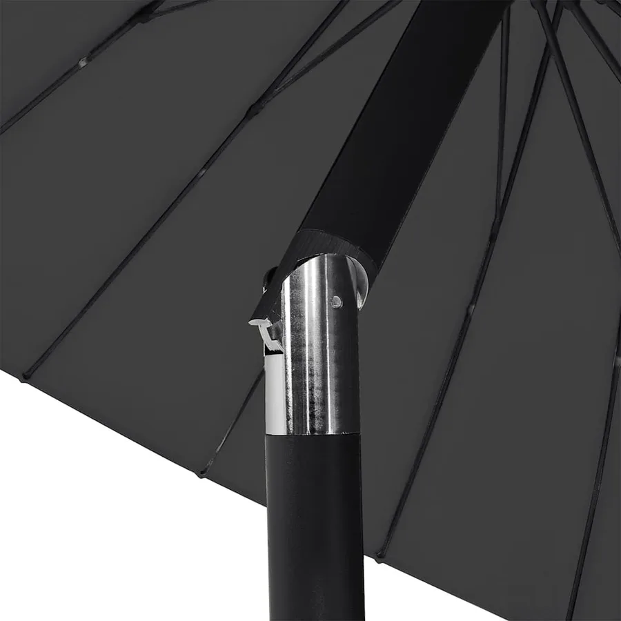 Parasol d'extérieur avec mât en aluminium 270 cm noir - 6