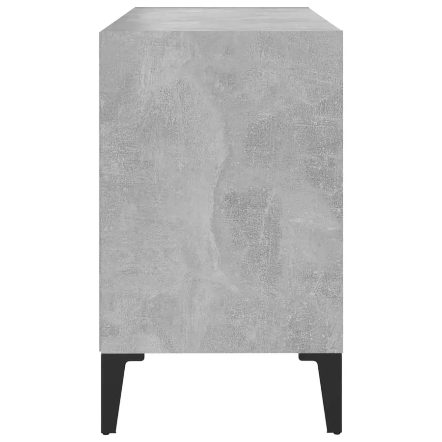 Meuble TV avec pieds en métal Gris béton 69,5x30x50 cm - 5
