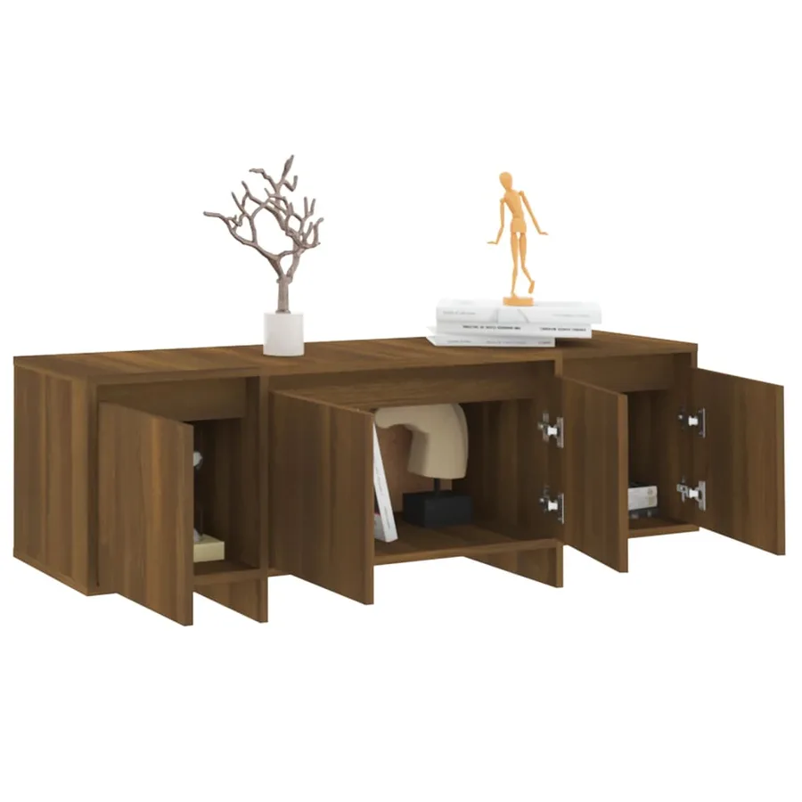 Meuble TV Chêne marron 120x30x40,5 cm Bois d'ingénierie - 5
