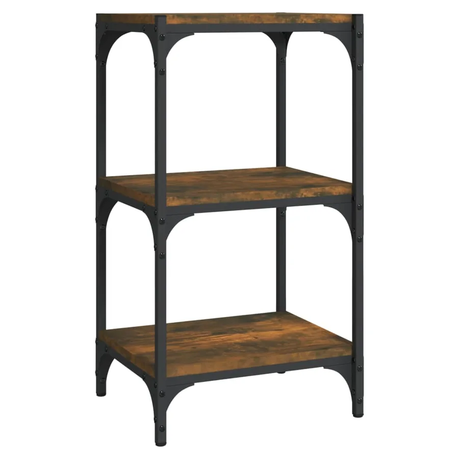 Bibliothèque Chêne fumé 40x33x70,5cm Bois d'ingénierie et acier - 2