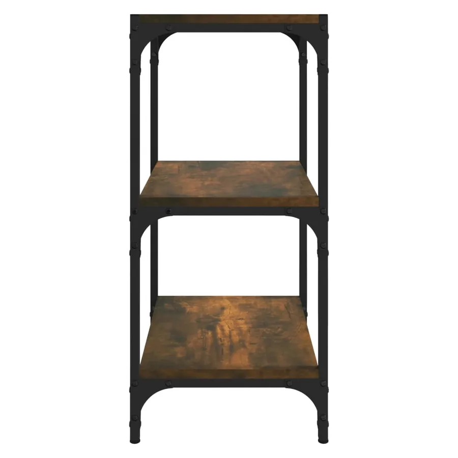 Bibliothèque Chêne fumé 40x33x70,5cm Bois d'ingénierie et acier - 6