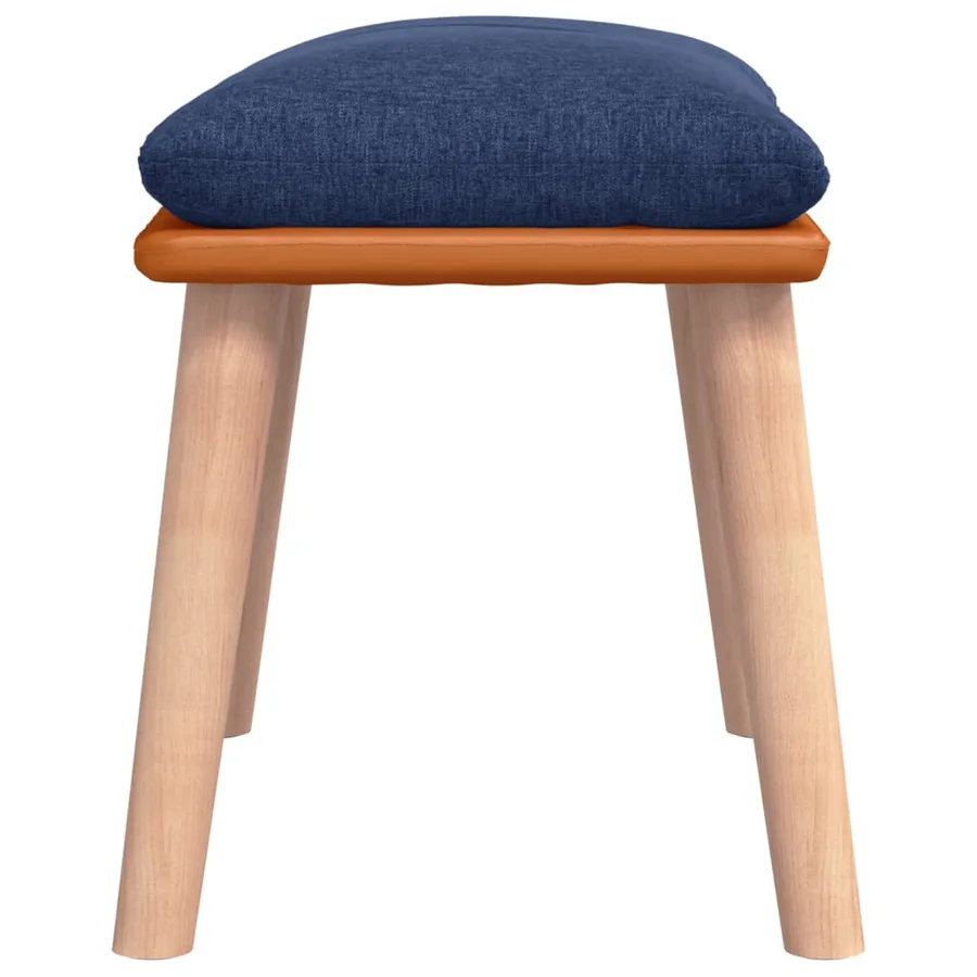 Repose-pied Bleu 45x29,5x35 cm Tissu et similicuir - 4