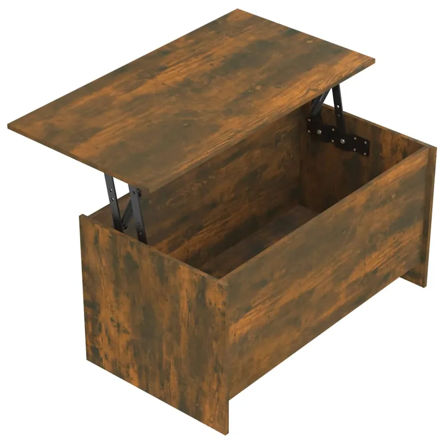 Table basse Chêne fumé 102x55,5x52,5 cm Bois d'ingénierie - 6
