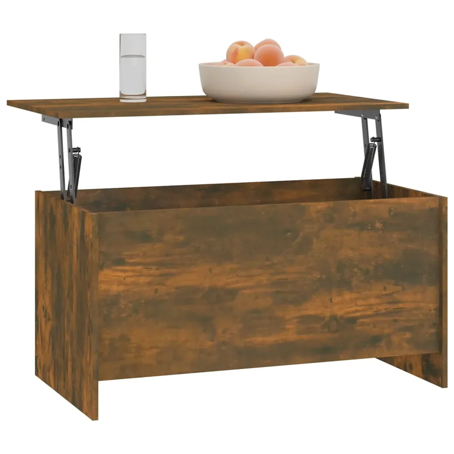 Table basse Chêne fumé 102x55,5x52,5 cm Bois d'ingénierie - 7