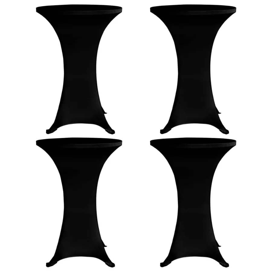 Housses élastiques de table Ø 70 cm Noir 4 pcs